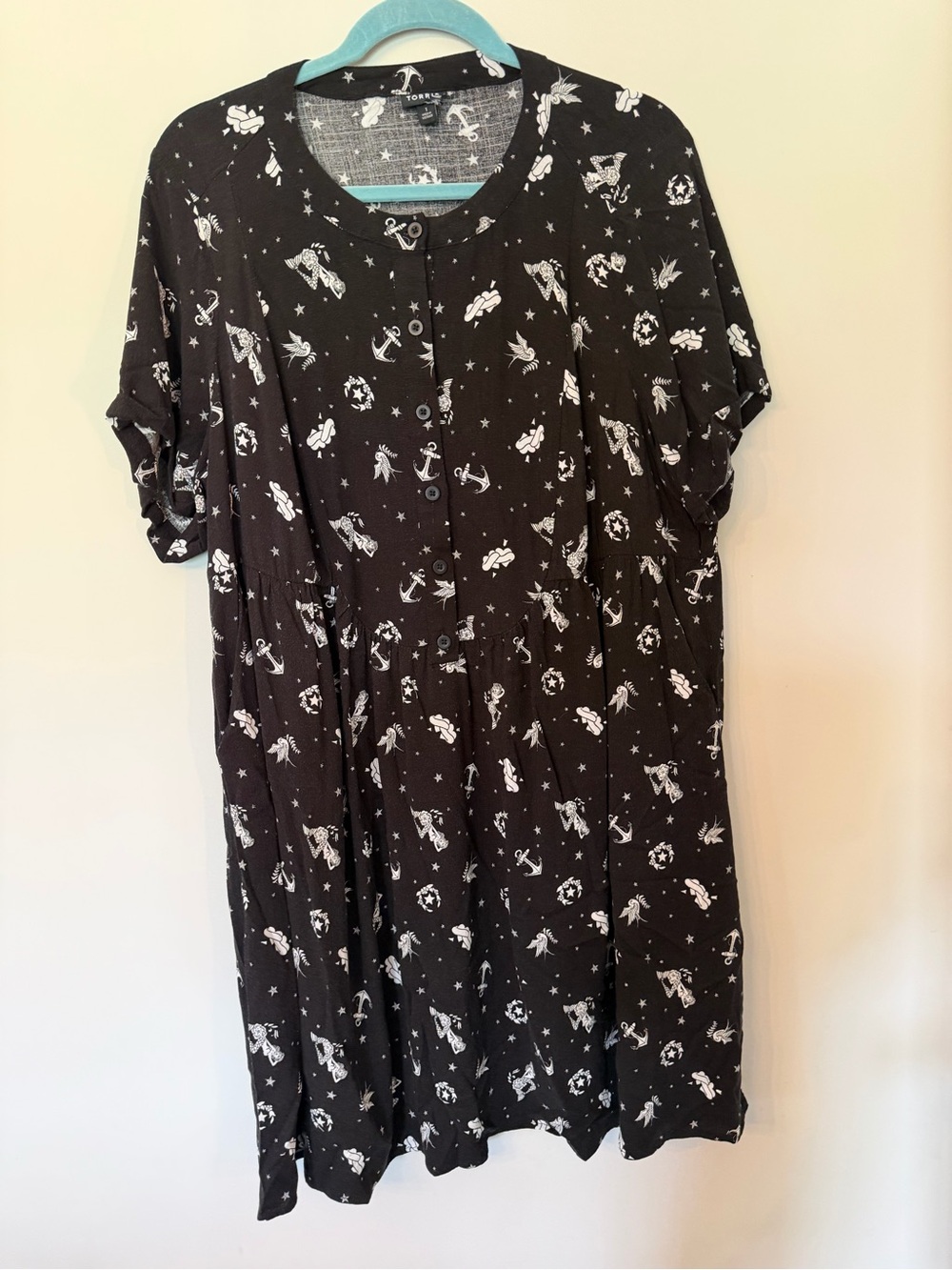 Torrid Sailor Tattoo Deep Black dress size 1XL
